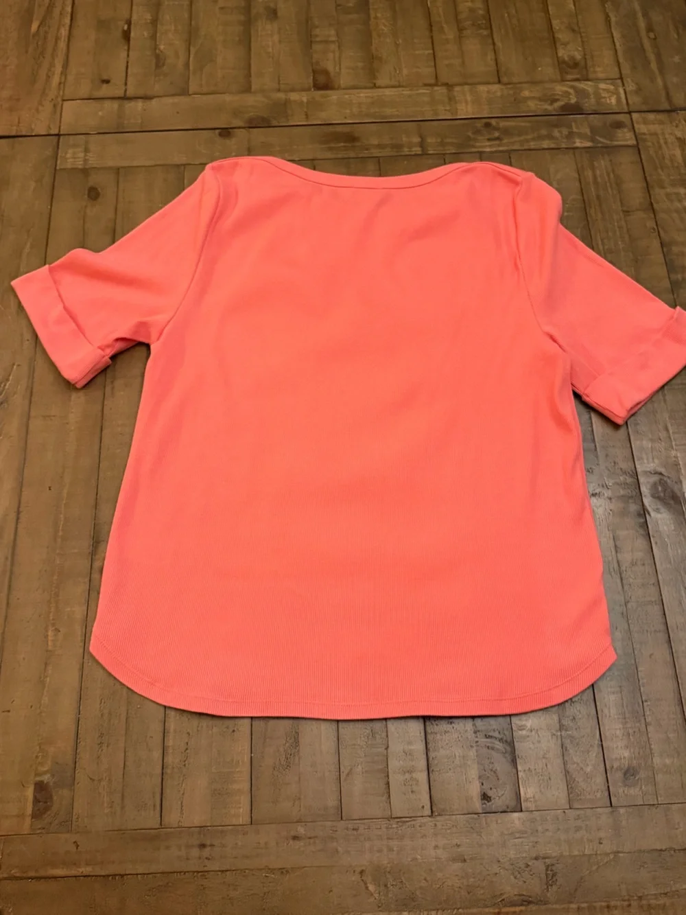 Talbots Coral Boatneck Short-Sleeve Top
